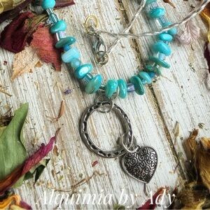 Surfer style mother of pearl shell statement necklace